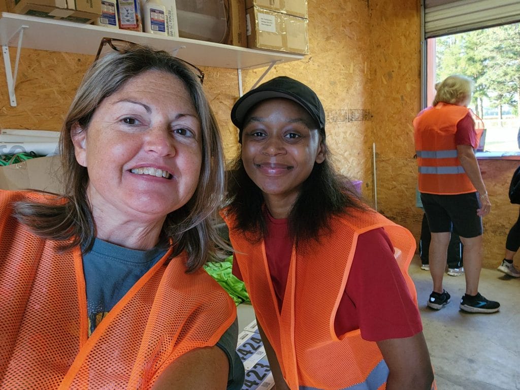 Jill and Adriana volunteering at the Taft 5k, 2025